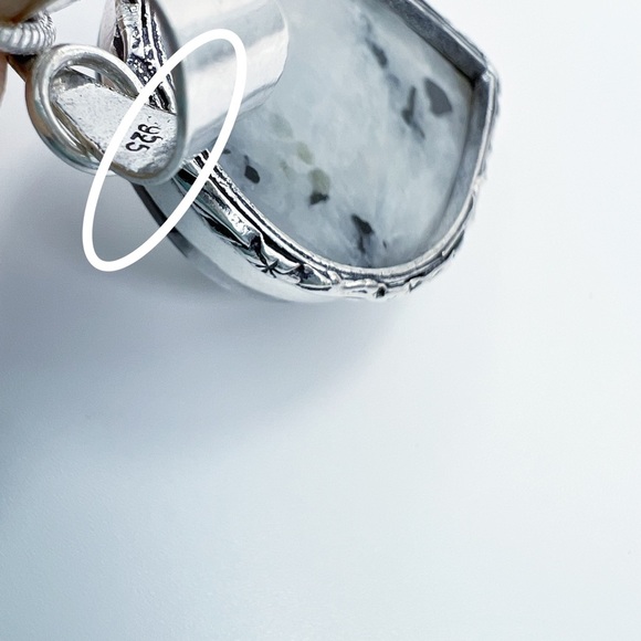 Tourmaline Rainbow MOONSTONE Silver Pendant Necklace Pear Cut New 925 - Picture 5 of 7